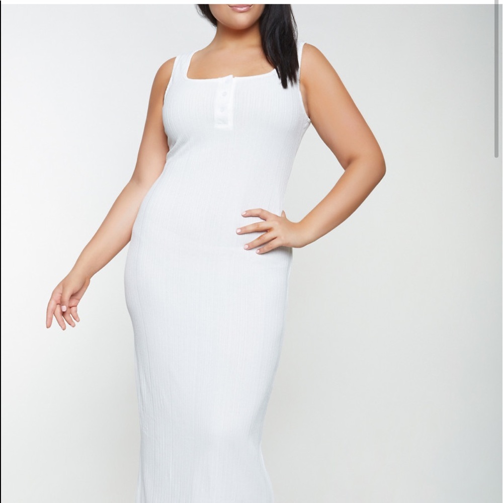 🌟🆕WHITNEY RIBBED WHITE MAXI DRESS XL-2X🌟… - Picture 2 of 12